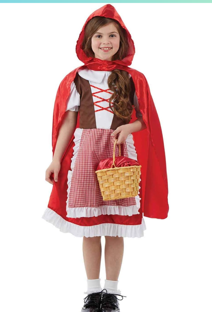 fun shack Red Riding Hood Costume for Girls - Classic Fairy Tale Outfit for Dress Up, Parties, and Halloween Events Small