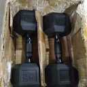 CAP Rubber Coated Dumbbell Weights, Free Weights for Home Gym Strength Training, Anti-Roll Hex Dumbbells with Black, Chrome & Comfort Grip Handles, Singles
Style:12-Sided - Black Handle
Size:20 lb