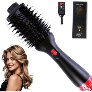 4-in-1 Hair Dryer Brush - Brush Blow Dryer Hot Air Styler for Frizz-Free Blowouts, Salon Volumizer & Straightener with ALCI Safety Plug, 3 Heat Settings(KD312)