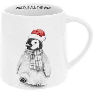 Pavilion Gift Company - Waddle - 17 oz Mug Coffee Tea Penguin Arctic Christmas Holiday Drinkware Kitchenware
