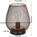 TRIROCKS Set of 4 Battery Operated Lamp LED Table Lantern, Metal Cage Cordless Lamps with LED BulbVintage Decorative Outdoor Lantern for Weddings, Parties, Patio, Events for Indoors Shelf Decor