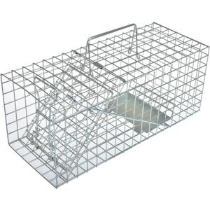 Squirrel Trap Heavy Duty Humane Live Animal Cage Trap (No Assembly Required) - 17" x 7" x 7" (Silver)