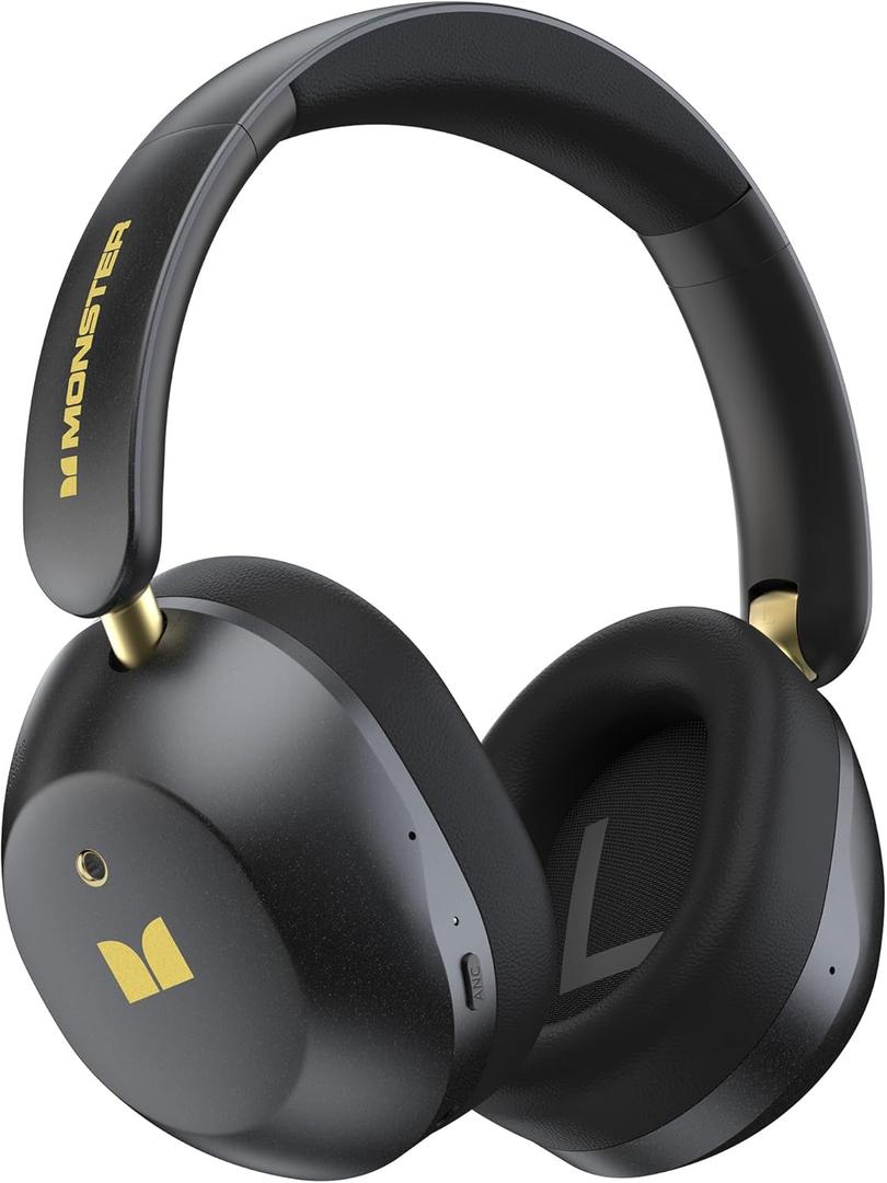 Monster Persona 6th ANC Active Noise Cancelling Headphones, Wireless Bluetooth Headphones Over Ear with HiFi Stereo Audio, 60H Playtime, Bluetooth 6.0, 3 EQ Modes for Travel Work, Black