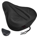 Zacro Gel Bike Seat, Big Size Soft Wide Excercise Bicycle Cushion for Bike Saddle, Comfortable Cover Fits Cruiser and stationery Bikes, Indoor Cycling, Spinning with Waterpoof Cover, (Large, Black)