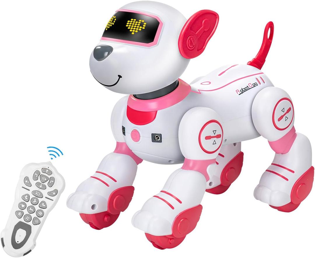 Remote Control Robot Dog Toy: Programmable Robotic Puppy for Kids Smart Interactive Robot Pet Dog Dancing Singing Stunt Animal Toy for Toddler Toys 3-8 Year Gift
