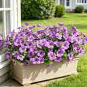 2 x Elyum Artificial Flowers for Outdoors, 9 Bundles Artificial Plants & Flowers Outdoor, UV Resistant Faux Flowers Outdoor Fake Flowers for Outside Porch Window Box Decoration(Purple)