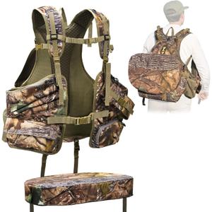 KNINE OUTDOORS Turkey Vest with Seat Cushion, Turkey Vest for Hunting, Turkey Hunting Vest with Game Pouch KNINE OUTDOORS Turkey Vest with Seat Cushion, Turkey Vest for Hunting, Turkey Hunting Vest with Game Pouch