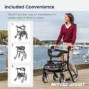 Drive Medical Nitro Sprint Foldable Rollator Walker with Seat - Lightweight Support - Large Wheels - Compact Folding Design - Adjustable Comfort - Standard Size - Black