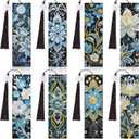 8 Pieces Mandala Diamond Art Bookmarks 5d Floral Beaded Bookmark Acrylic Tassel Bookmark for DIY Making Beginners Kids Adults Arts Craft Supplies (Flower)