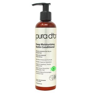 PURA D'OR Deep Moisturizing Biotin Conditioner (8oz) Thickens, Softens, & Moisturizes Dry, Frizzy, Damaged Hair w/Argan Oil, Pumpkin, Rosemary, Honeysuckle, Vitamin E