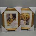 Splinterix 12x16 Gold Picture Frames Set of 2, Ornate Vintage 12 x 16 Photo Frames for Wall Decor or Tabletop Display, 16x12 Gold Frames with Real Glass, Display 8.5x11 Pictures with Mat or 12x16 without Mat for Antique Dco