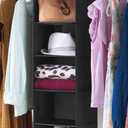 Whitmor 5 Section Closet Organizer - Hanging Shelves with Sturdy Metal Frame, Black