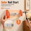Hang Hero-3-in-1 Picture Hanging Tool, Magnetic Nail Hanger with Level Ruler, No Hammer Wall Mount Tool for Frame Mirror Gallery Decor, Comes with 20 Brad Nails