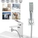 Tub faucet spayer attachment,Bathtub Shower Head Sink-Faucet with 5 Adapters, 79" Hose for Pet Dog Rinse, Baby Bath & Hair washing, ON/OFF Extension for Tub Faucet, Utility Sink, Garden,Bathroom