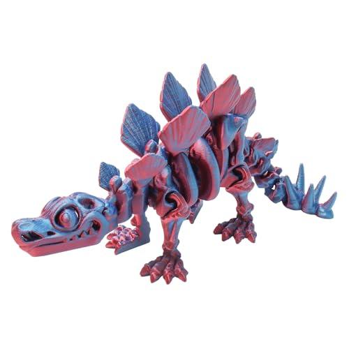 FunisFun 3D Printed Dragon with Articulated Joints for Adult, 3D Printed Dinosaur Fidget Toys Decor for Stress Relief (Stegosaurus-BP, 1P)