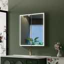 Quavikey 24"x26" LED Mirrored Medicine Cabinet, Recessed or Surface, 2-Door, 24 inches x 26 inches x 4.9 inches