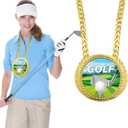 Tondiamo Sports MVP Turnover Chain Medal 6" Big Gold Champ Award Necklace Chain Baseball Basketball Football Soccer Softball Volleyball Sports Competitions Prize Gifts and Party Favors