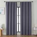 Simplebrand Greyish Purple Blackout Curtains for Bedroom 96 Inches Long 2 Panels, Solid Thermal Insulated, Energy Saving Living Room Window Treatment Curtains Blackout Drapes, W50 x L96 Inch