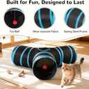 Tempcore Pet Cat Tunnel Tube Cat Toys 3 Way Collapsible, Tunnels for Indoor CatsKitty Bored Peek Hole Toy Ball Cat, Puppy, Kitty, Kitten, Rabbit