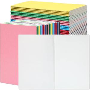miikoul 48 Pack A5 Blank Journal Notebooks in Bulk, Colorful Soft Cover Unlined Paper for Kids Student Traveler Drawing Writing Take Notes and Plan, 8.3x5.5 Inches, 80 GSM, 60 Pages/30 Sheets