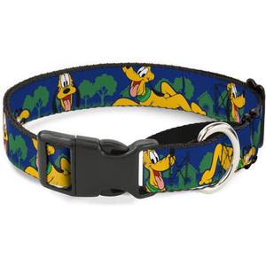 Dog Collar Martingale Pluto 4 Poses Landscape Blue Green 15 to 26 Inches 1.0 Inch Wide (Multicolor)