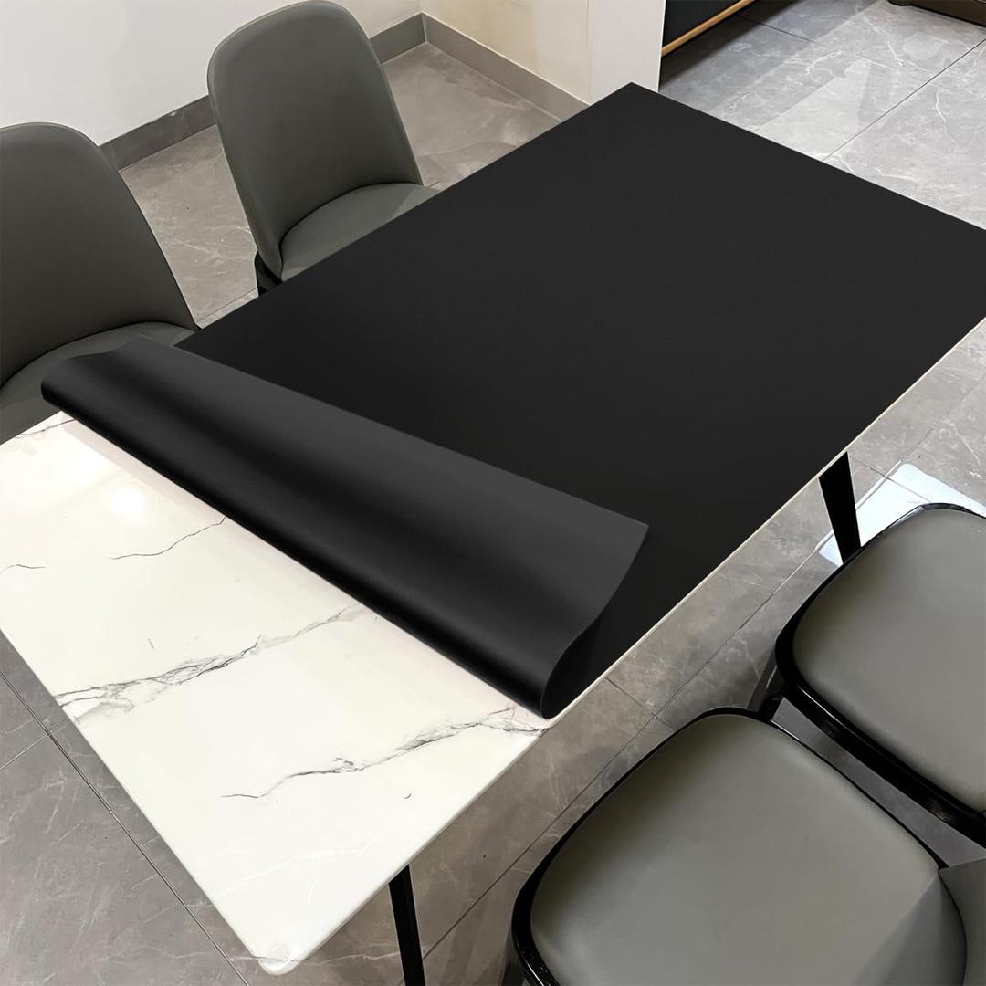 Leather Table Pad,1.8mm Thick,40x96 Inch,Dining Table Pad,Table Pads for Dining Room Table Rectangular,Table Protector for Dining Room Table,Table Top Protector(Black+Black,40x96), 4096inch