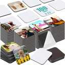 Flutesan 20  Pcs 3 x 3 Inch Sublimation Blank Refrigerator Magnets Sublimation Square Fridge Magnets Magnet Blanks MDF DIY Decorative for Car Home Office Kitchen Wall