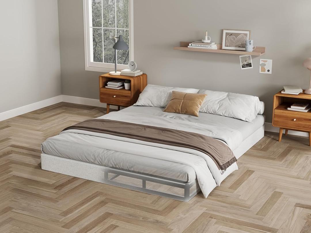 5 Inch Box Spring Queen Low Profile Black Heavy Duty Metal Mattress Foundation/Easy Assembly/Non-Slip/Noise Free/Easy Clean Fabric Cover