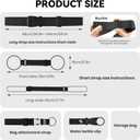 5-in-1 Luggage Straps for Suitcases, TSA Buckle Adjustable Elastic Luggage Connector Straps, Two Short and One Long, Fits Up to Three Suitcases in Mixed Sizes, Bottle Clip and Bag Hook, Black