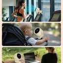 Clip on Fan for Bed, Portable Fan for Travel, Small Powerful 5 Speed Quiet 360 Rotate, Air Turbo Tech & Digital display, For Home Office Stroller Camping (Rice White)