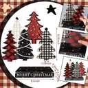 Pinkunn Christmas Tree Table Sign Wooden Christmas Tabletop Centerpiece Decor Rustic Decorative Farmhouse Xmas Table Decoration for Home Shelf Desk(Classic)