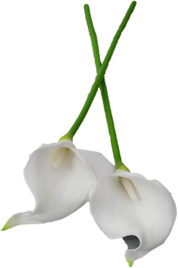 10 pcs Artificial Calla Lily Flower Arrangement 13.4" White Calla Lilies Real Touch PU Faux Flowers for DIY Wedding Bouquet Party Home Decor