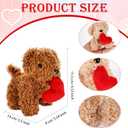 24 Pcs Valentine Mini Plush Dogs 5.5 inches Puppy Dog with Filled Heart Dogs Stuffed Animal Keychain Soft Toy Party Favor for Valentine Goodie Bag Birthday Party Gift, 4 Colors