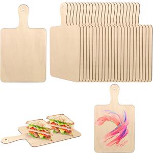 24 Pack Unfinished Wood Cutting Boards with Handles & Natural Rope  DIY Craft Blanks, Mini Charcuterie & Serving Boards for Kitchen, Home Decor