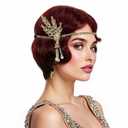 Short Black 1920s Wig for Women Gatsby roaring 20s Finger Wave Party Wig Synthetic Full Vintage Wigs for Womens Lady Cosplay Costume Fancy Dress 1920 Flapper Wig (Black+red)