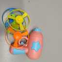 Andiker Cat Fetch Toy, Interactive Kitten Flying Disc Launcher Toy with 5 Colorful Flying Propellers for Cat Enrichment, Flying Saucer Toy for Cats for Training and Chasing (Pink)