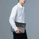 Premium Felt & Leather Laptop Sleeve - Durable 13-16 Inch Case for MacBook, Tablet & Laptop - Stylish & Protective - Big & Black