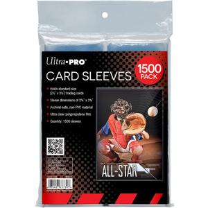 Ultra PRO - Penny Sleeves Clear Card Sleeves for Standard Size Trading Cards Measuring 2.5" x 3.5" - Perfect for Pokemon Cards, Trading Cards, Sport Cards, and More - 500 x 3 Pack, 1500 Total
