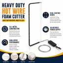 Adjustable 2FT4FT Hot Wire Foam Cutter with Two Sets of Heating Wires, Heavy-Duty, Adjustable Foam Cutter Wire Multi-Heat Power Supply, Aluminum Alloy Frame for Styrofoam, EIFS, XPS & EPS