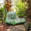 Big Joe Captain's Float No Inflation Needed Pool Float with Drink Holder, Tropical Palm Green Double Sided Mesh, Quick Draining Fabric, 3 feet