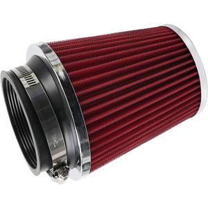 Clamp-On Cold Air Intake Filter, High Performance, Washable Filter, Replacement Air Filter, Flange Diameter 3inch/76mm Red