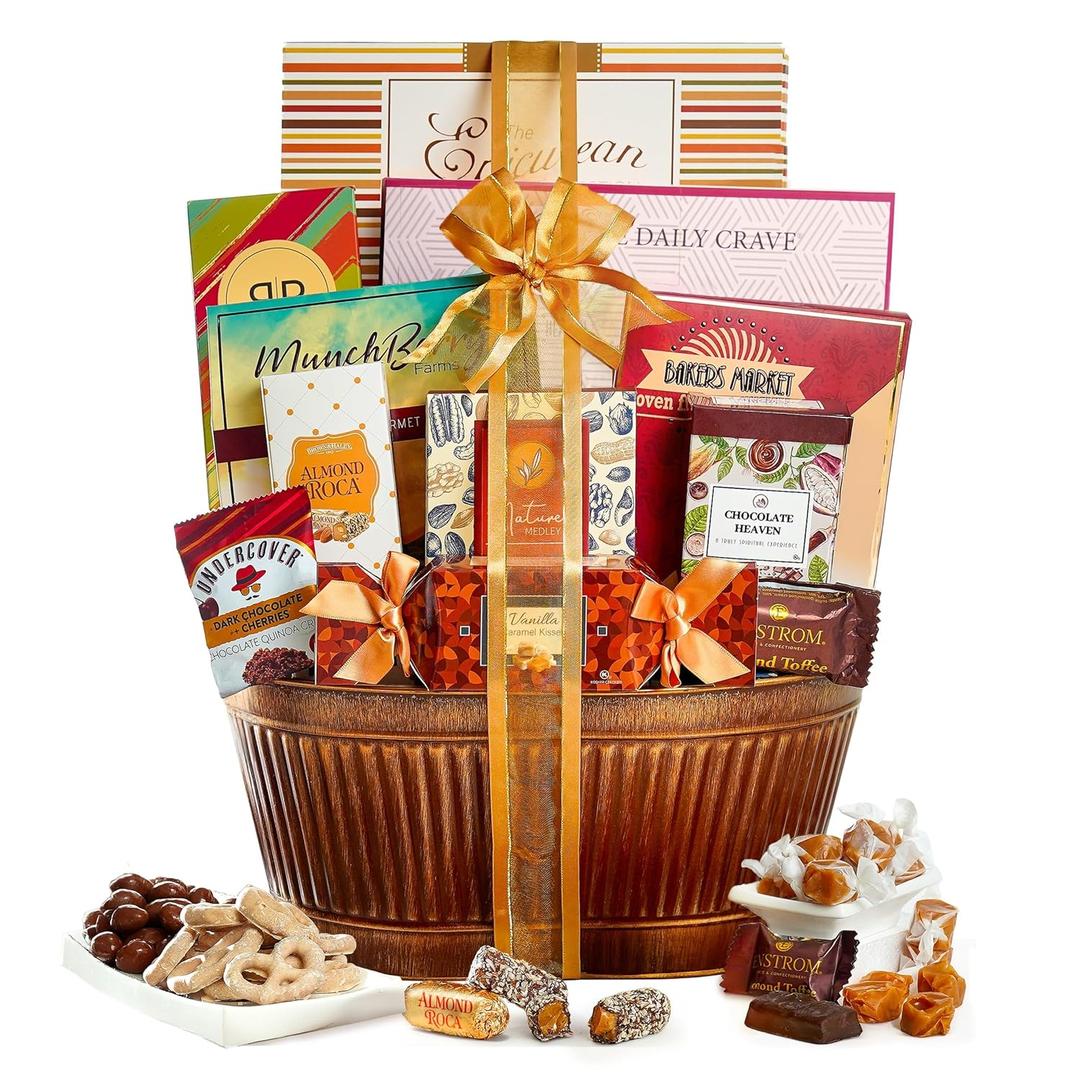 Broadway Basketeers Gourmet Gift Basket for Women, Men, Families, Teacher, College, Appreciation, Thank You, Birthday, Corporate, Get Well, Sympathy Chocolate Baskets