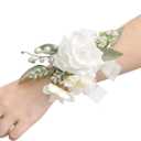 Wedding Wrist Corsage Artificial Flowers, Girl/Mother Homecoming Prom Corsages Wristlet Décor, etc. Snow White