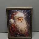 Framed Christmas Wall Art, Vintage Santa Claus Portrait Canvas Print Decor, Christmas Pictures Wall Decor, Winter Holidays Pictures Painting, Farmhouse Artworks for Home (14"L x 11"W)