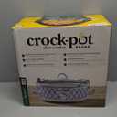 Crock-Pot Small 2.5 Quart Casserole Slow Cooker in White/Blue, Enjoy Eye-Catching Quick Meals, Durable and Compact