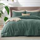 Bedsure King Size Comforter Set - Emerald Green Soft Bedding for All Seasons, Cationic Dyed Bed Set, 3 Pieces, 1 King Size Comforter (104"x90") and 2 Pillow Shams (20"x36"+2")