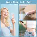 3-in-1 Portable Mini Fan, Power Bank & Flashlight, Ultra Lightweight Pocket Fan with 3 Speeds, 2000mAh USB Rechargeable for Travel/Camping/Outdoor, Gifts for Women & Kids (Pink)