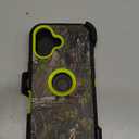 Fastsun Camo Design Defender Case Designed for iPhone 16, Protective Defender Shockproof Hybrid Case Dual Layer Hard Protective Cover Compatible with iPhone 16 (Clip+Camo Green)