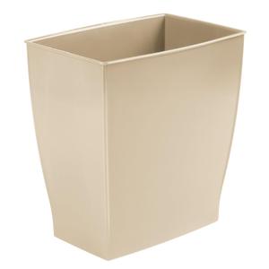iDesign Small Plastic Bathroom Trash Can, Slim Rectangle Garbage Bin for Bedroom, Office, Dorm, Brown (Taupe)