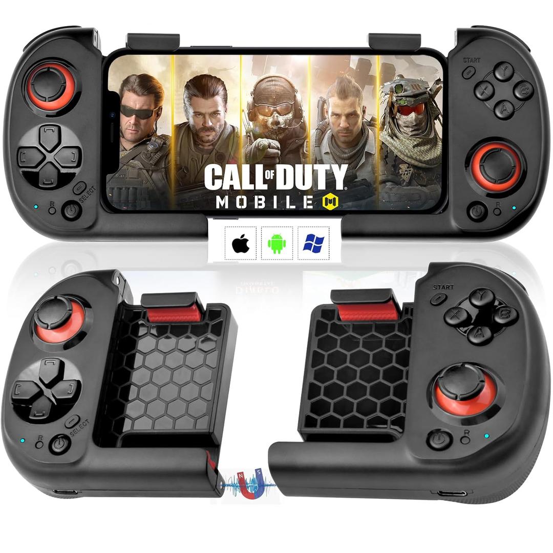 Koiiko Mobile Gaming Controller for iPhone iOS Android PC Wireless Gamepad Joystick for iPhone 15/14/13/12/X, iPad, MacBook, Samsung Galaxy S23/S22/S21/S20, TCL, Magnetic Storage, Pocket Size, Call of Duty - Direct Play (Black)